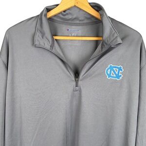 Champion Mens UNC North Carolina Tar Heels Quarter Zip Pullover Gray XL